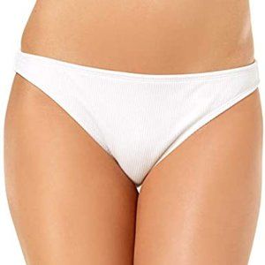 CALIFORNIA WAVES WHITE RIBBED BIKINI BOTTOMS NWT